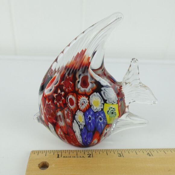 Hand Blown Art Glass Colorful Fish Paperweight Decor Figurine - Picture 14 of 14
